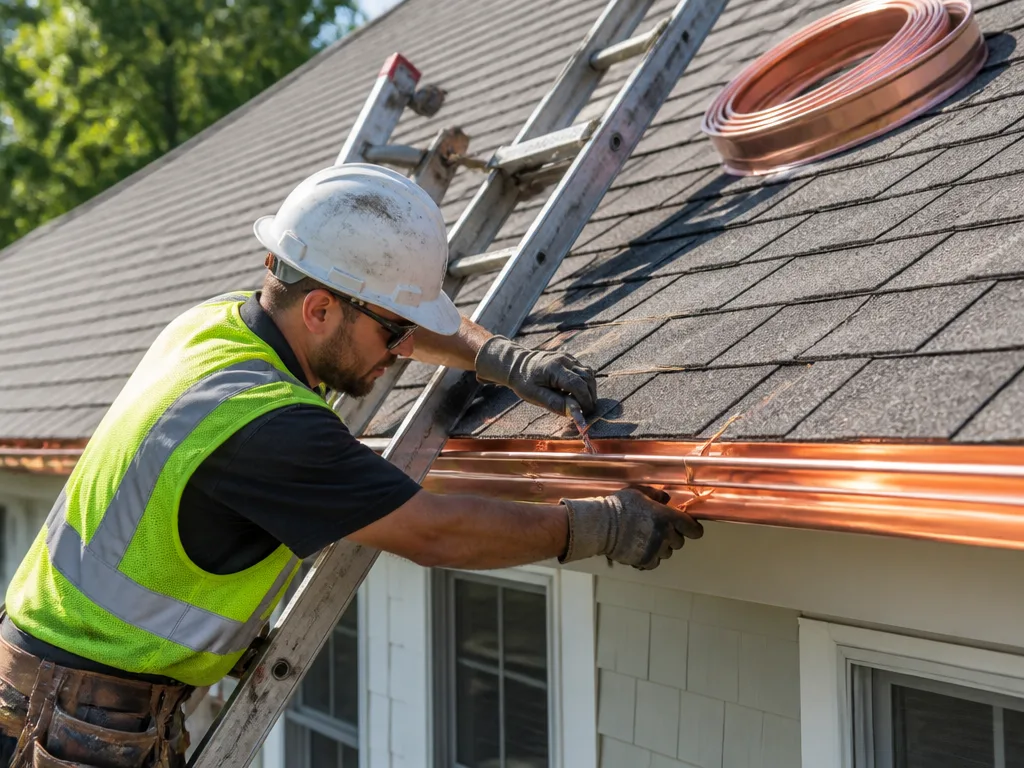 Copper Gutter Installation